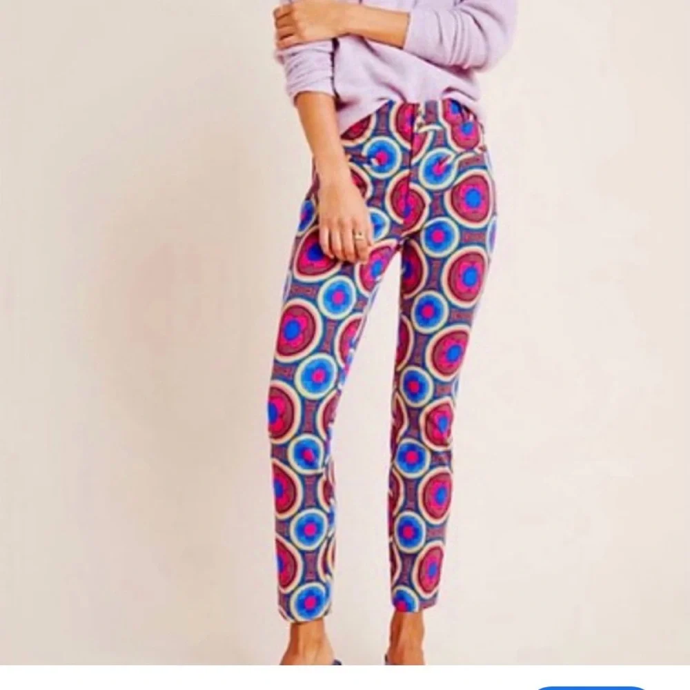 Anthropologie slim print pants. Size 8 - Picture 1 of 8